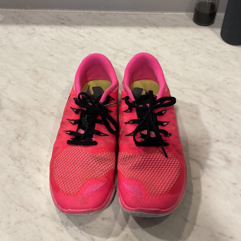 Neon Pink Nike Free Sneakers